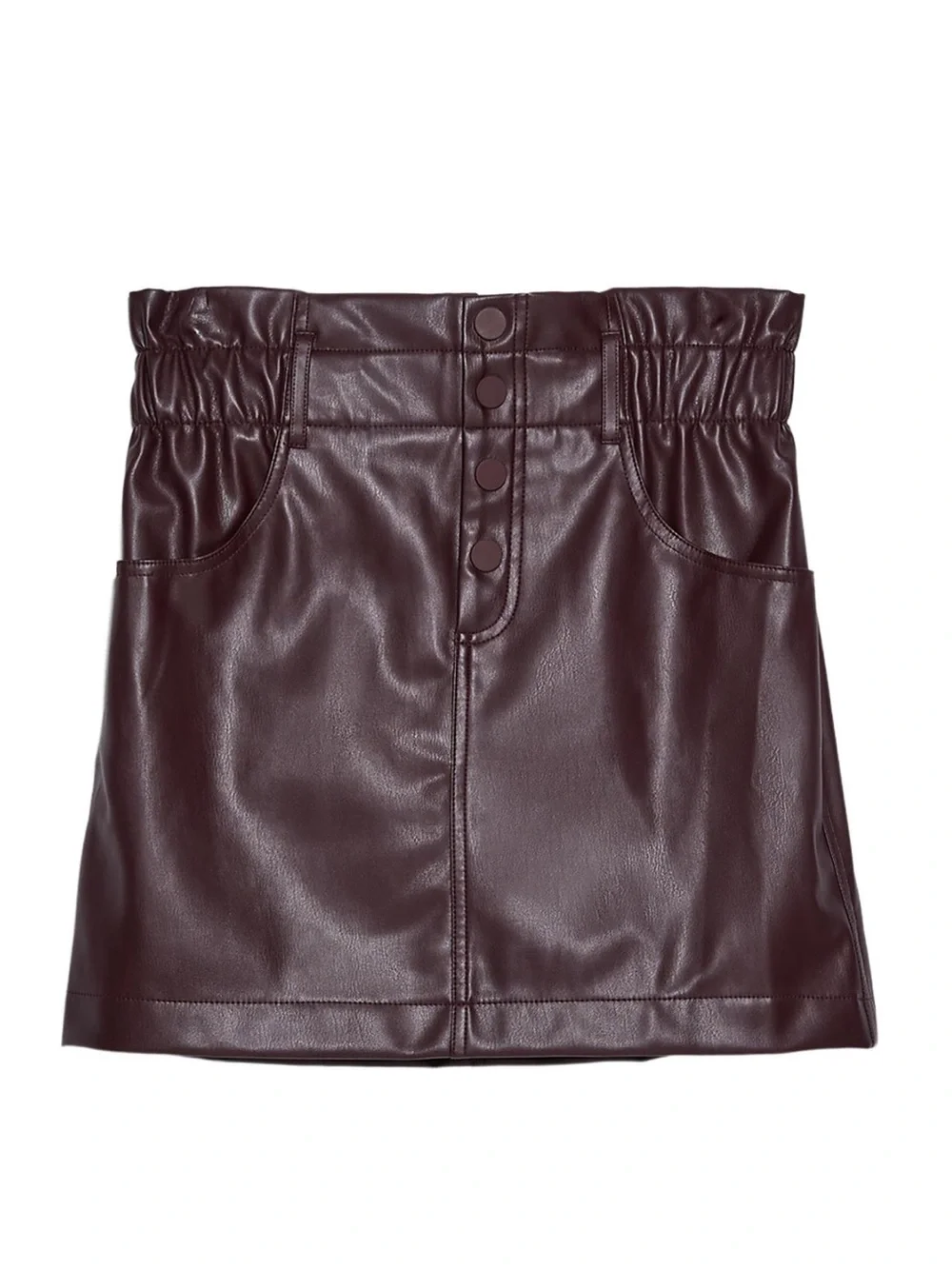 NWT Zara Faux Leather Mini Skirt in Deep Burgundy Small